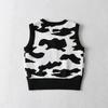 Womens Knit Cow Print Cropped Vest Streetwear Sleeveless Top Casual Lightweight Outerwear