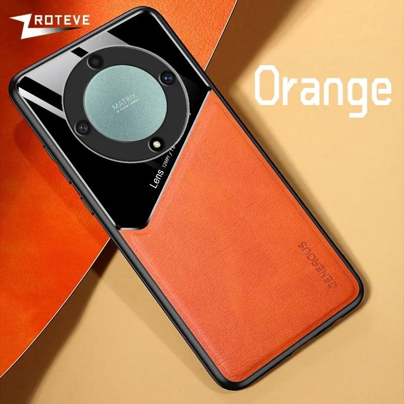 

Для HonorX9A чехол PU кожаный автомобильный магнитный жесткий чехол для ПК для Huawei Honor X9A X9B X9C HonorX9b HonorX9c 5G чехлы для телефонов CHINA&For Honor X9B оранжевый