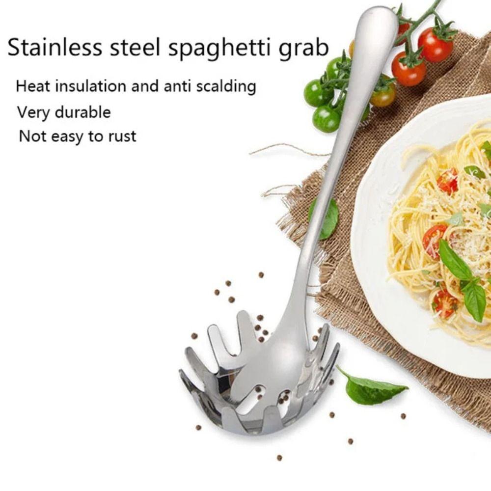 Long Handle Pasta Scoop Stainless Steel Vermicelli Spoon Colander Noodle Strainer Kitchen