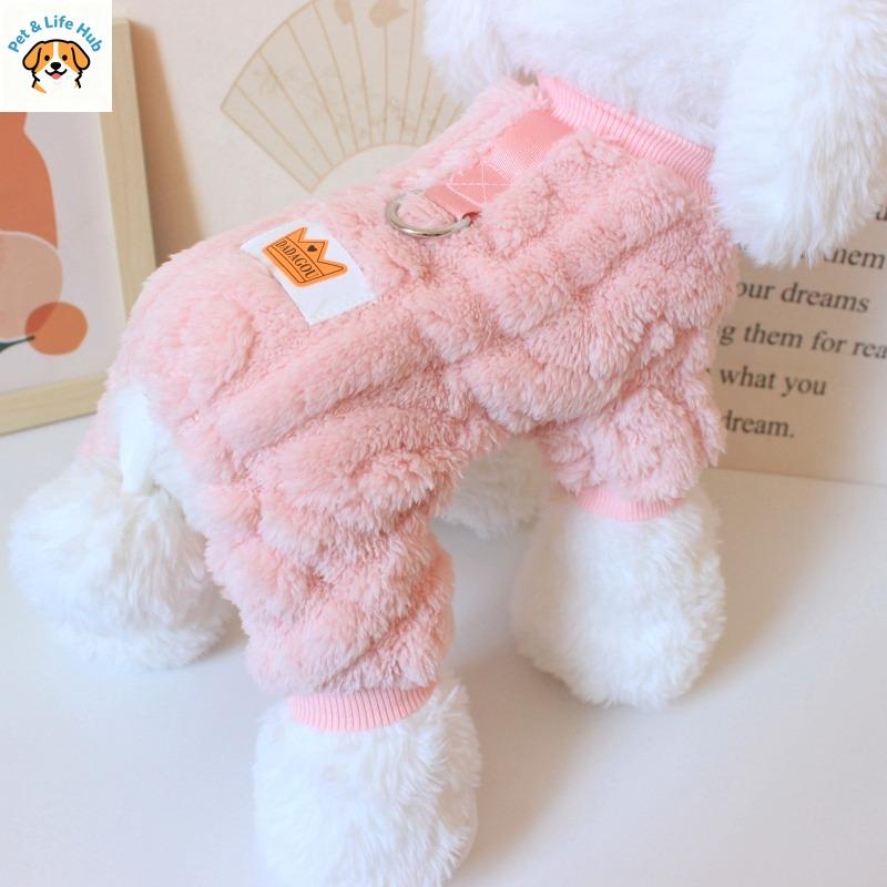 Dog clothes, autumn and winter clothes, new pet clothing can be towed, thickened bear four-legged velvet clothes, pet supplies