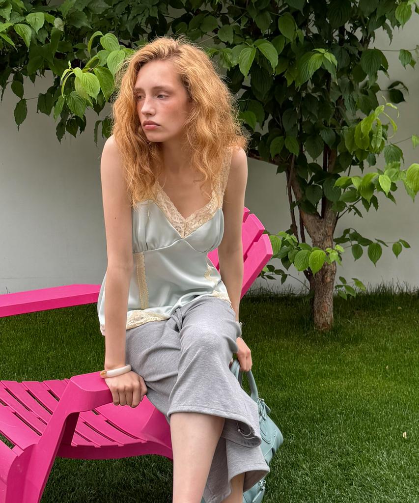 Asula Moon Satin Top (Mint)