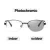Neue Retro Photochrome Kurzsichtigkeitsbrille Neutral Mode Luxus Kurzsichtigkeitsbrille Oval Halbrand HD Photochrome Brille Bis -3.5-4.0