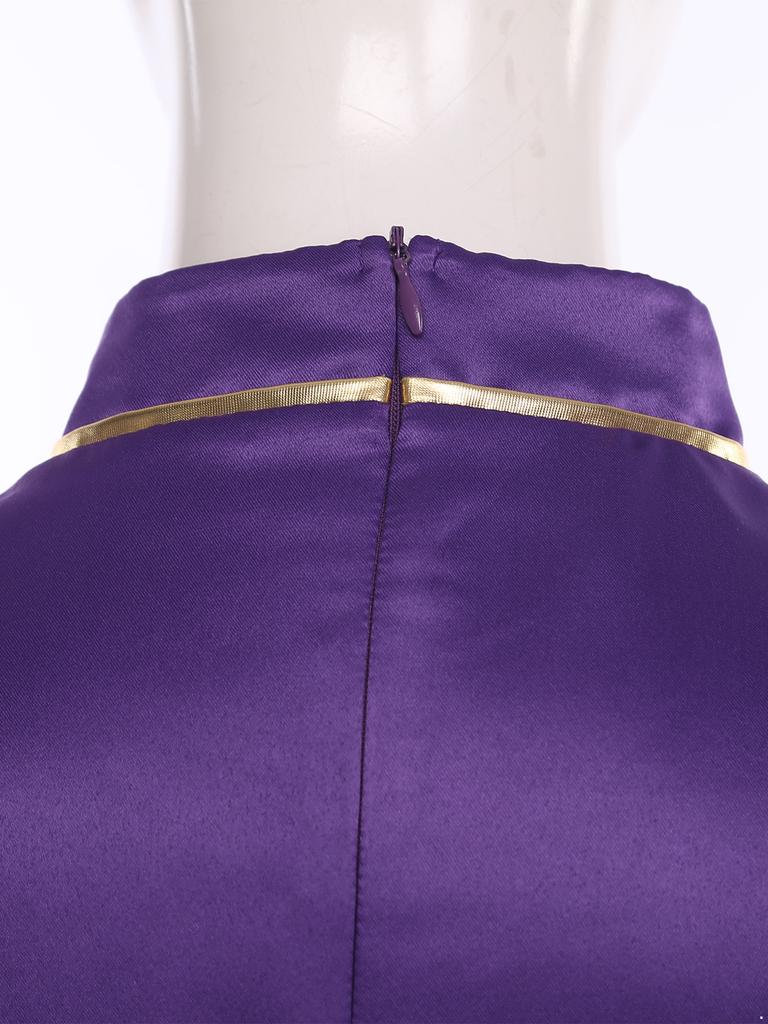 Tuniche da Sacerdote Clerico Ricamate con Croce Manica Lunga Zip Posteriore Lunga