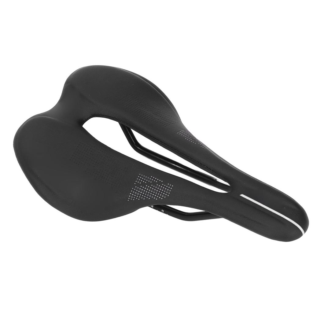 Bike Saddle Shock Absorbing Comfort PU Microfiber Leather Mountain Bike Seat for Road Bike Riding