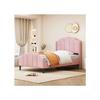 Lit Capitonné 90 X 200 Cm Lit D'enfant Cadre De Lit Avec Tête De Lit, Pied De Lit Et Sommier À Lattes Lit D'invité