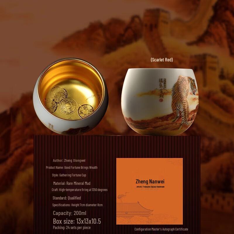 

Gilded Mutton-Fat Jade Porcelain Tea Cup