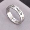 Fashion Diamond Titanium Steel Ring 18K Plated Hollow Zirconia Wedding Band for Couples Jewelry