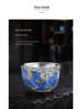 Sterling Silver & Ceramic Gilded Teacup - Kung Fu Style Master Tasting Cup Business Gift