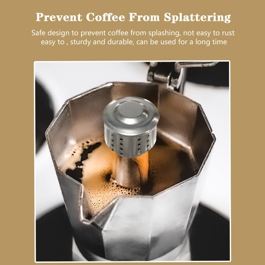 Portable Espresso Coffee Maker Antisplash Valves Stainless Steel Texture Splashproof Lid Suitable for Coffee Machine