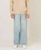 SALON DE SEOUL Unisex Washed Semi-Wide Denim Pants - Light Blue