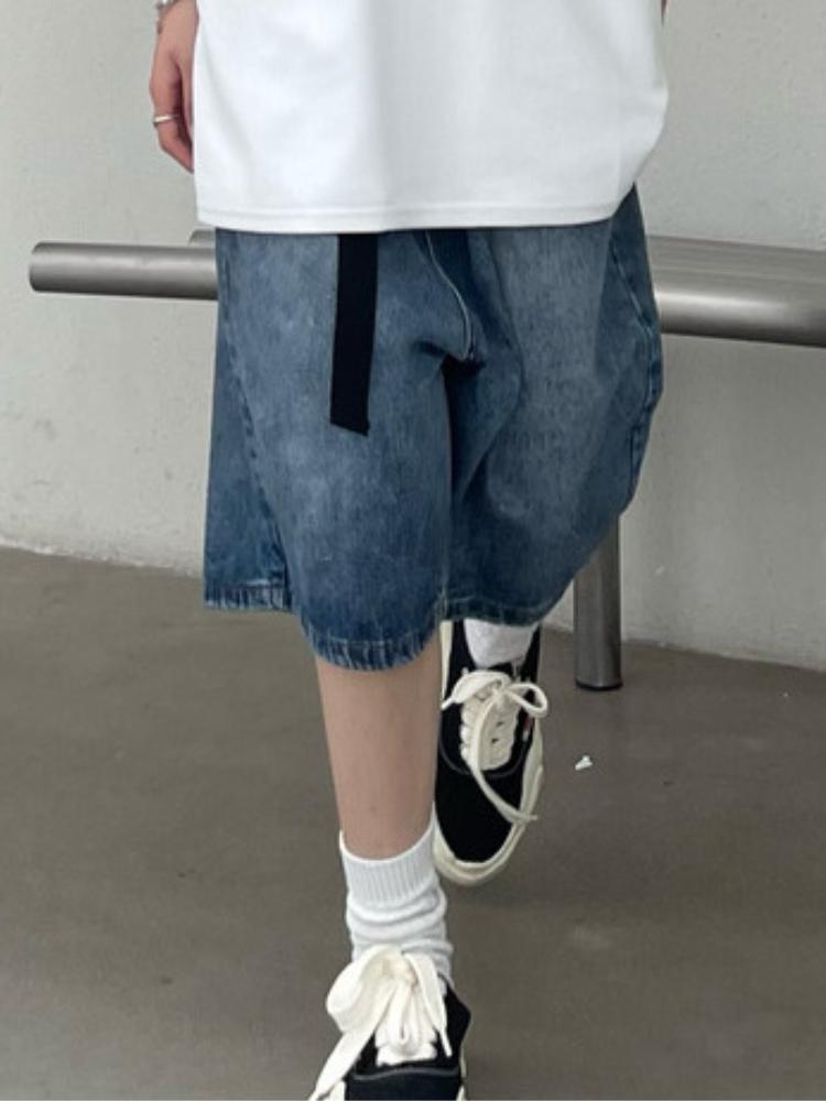 Y2K Wide Leg Trousers Vintage Jeans Women  American Streetwear Casual Washed Pants Korean Fashion Oversize Summer Denim Shorts