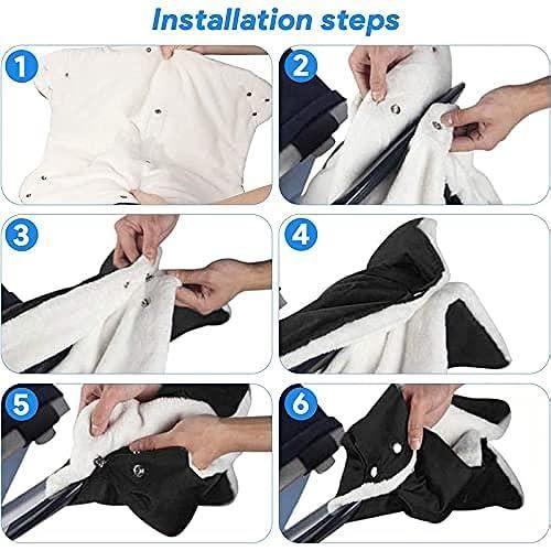 Gants poussette - lerkely - doux chaud gants protection - noir - adulte