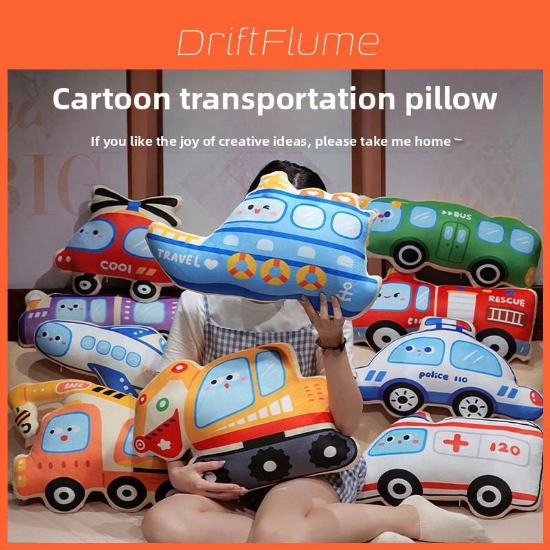 Fire Truck Plush Toy For Kids Soft Cartoon Embroidered Sleep Pillow Gift For Children