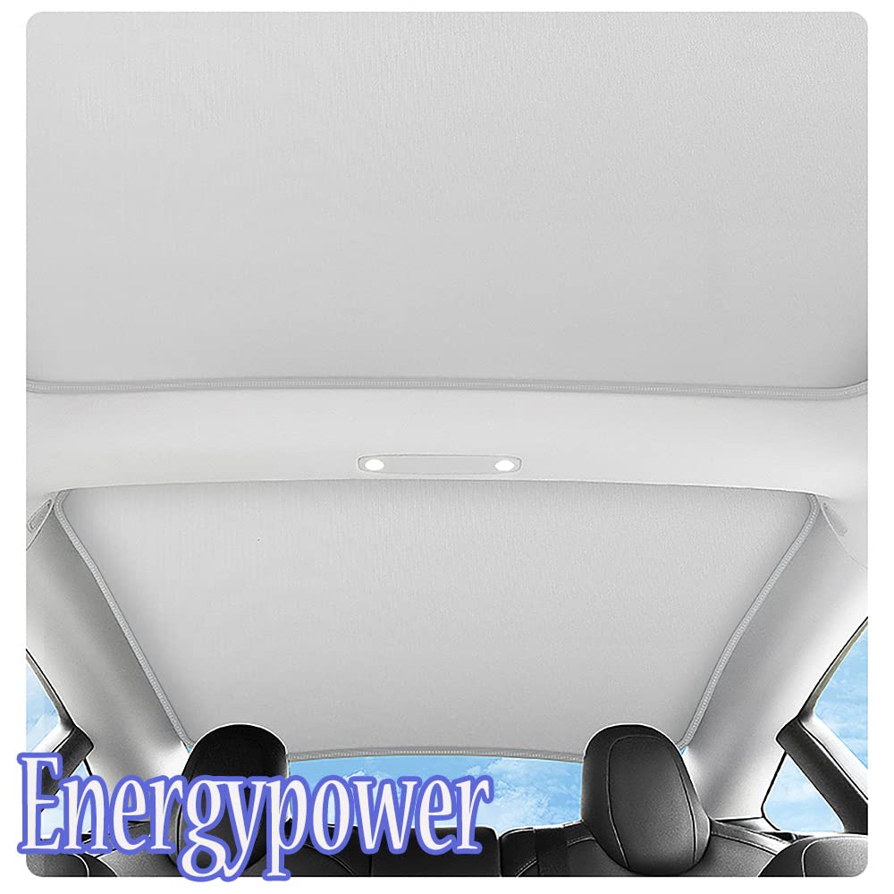 EnergyPower Tesla Model 3 Glass Roof Deluxe Edition with Heat Shield and Side Easy To Install and UV Heat Glass Light Sun Protection Natural Sunshade,
