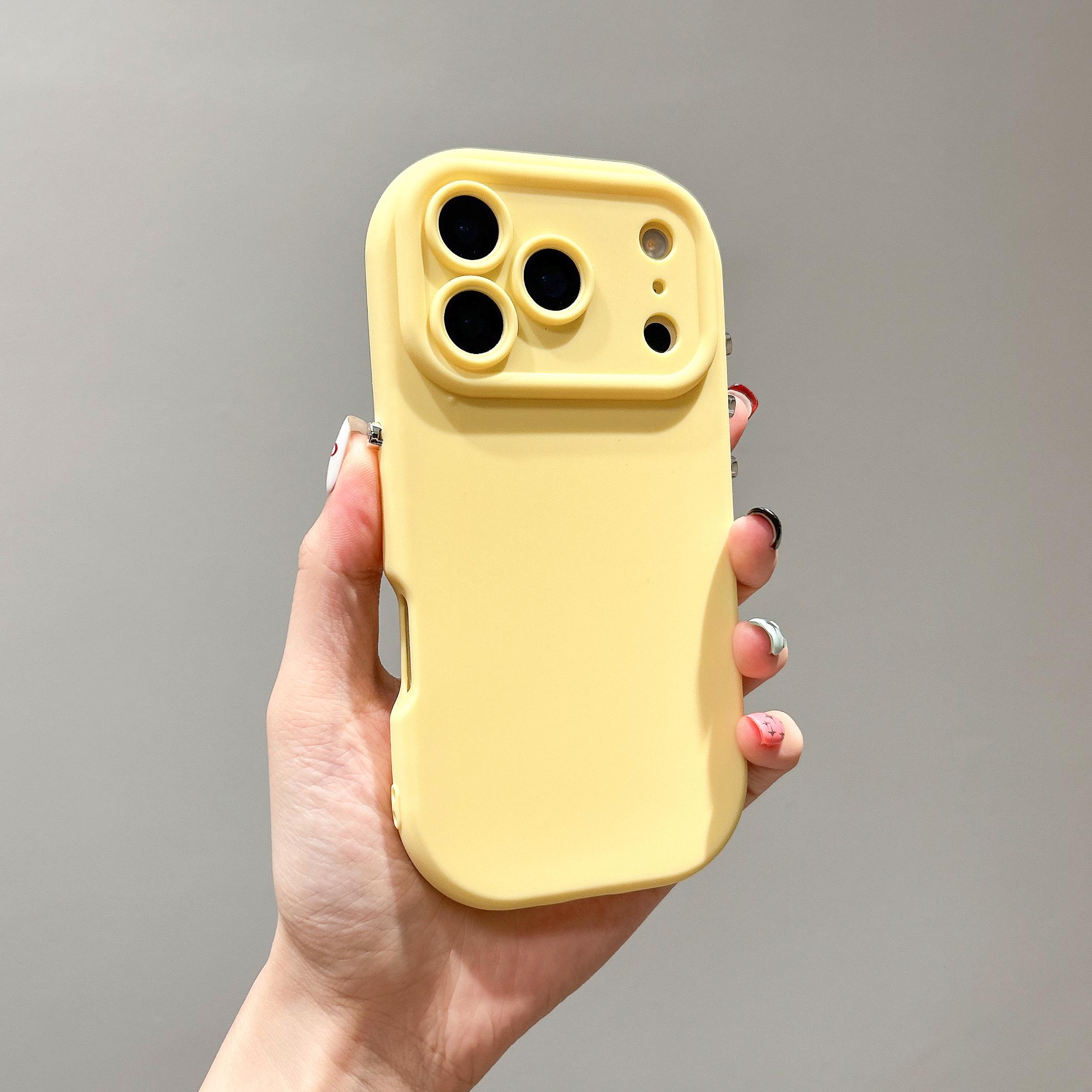 

Liquid Silicone Phone Case for Apple iPhone 17 16 15 14 13 12 11 XS Pro Max Soft Touch Protective Cover with Cute Solid Color iPhone 16 Pro жовтий