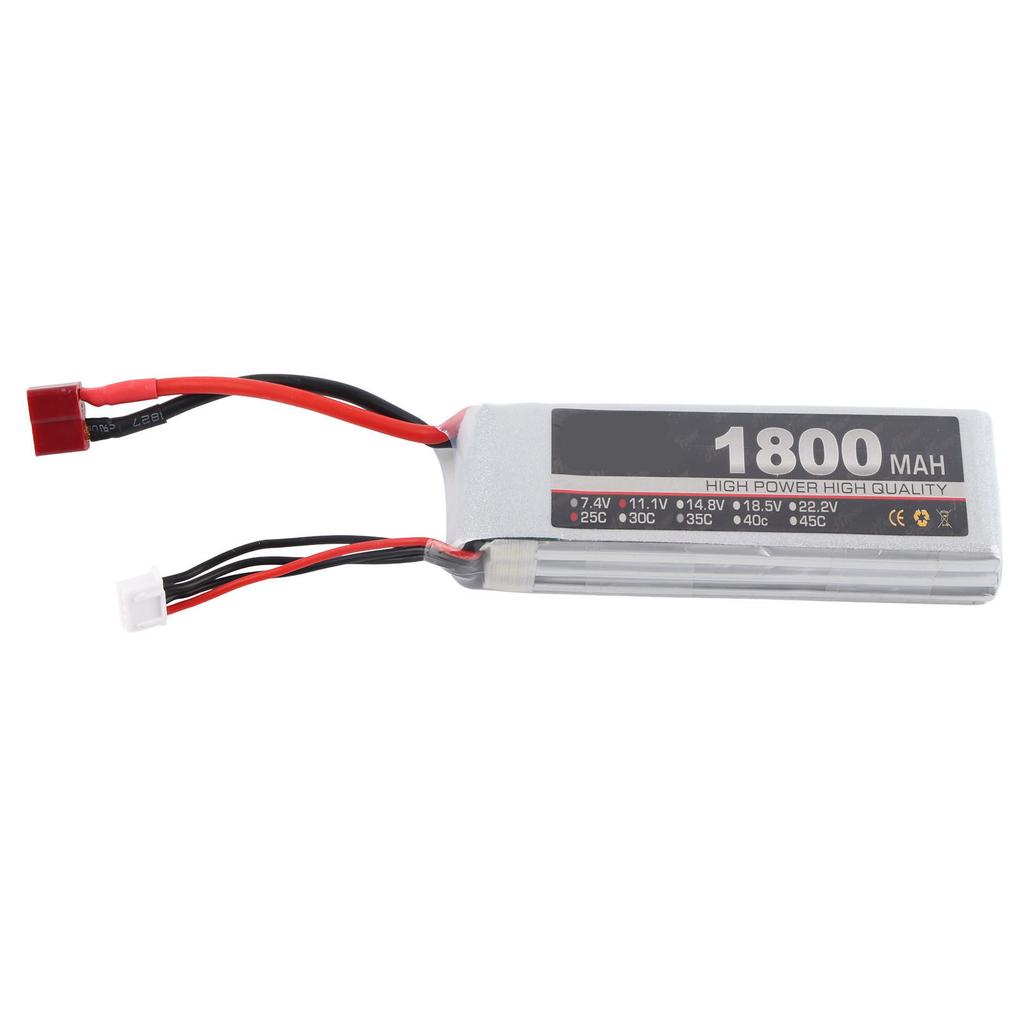 LiPo Battery Pack 11.1V 3S 1800mAh 25C Rechargeable LiPo Battery for RC Car Airplane Aircraft