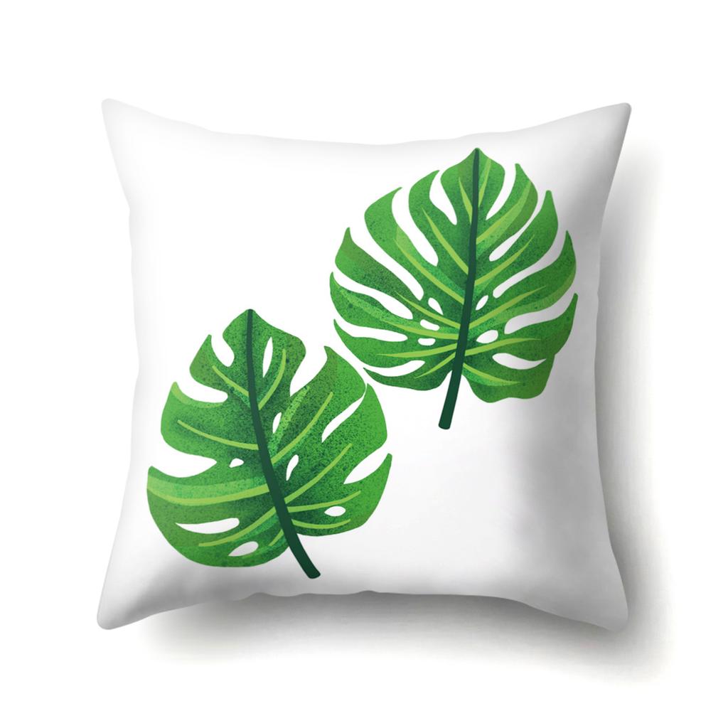 New Small and Fresh Green Leaves Polyester Pillow Case