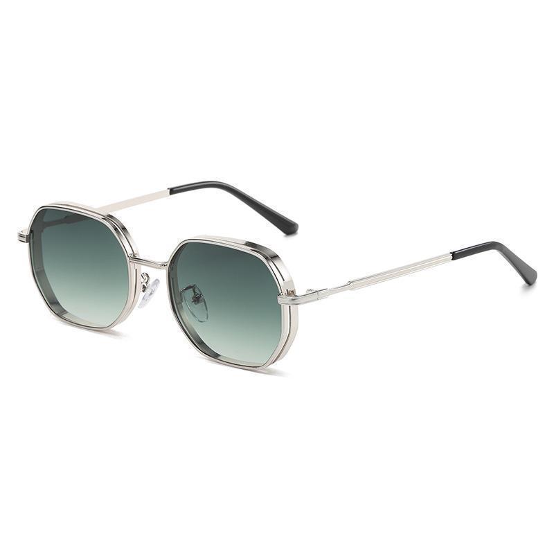 1pc Metal Fashion Round Men's Sunglasses Outdoor Driving Driving Fishing Gradient Sunglasses Women's Sunglasses