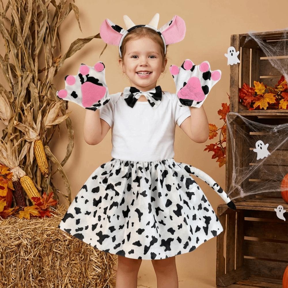 Giraffe Skirt Headband Bow Children Short Dress Themed Carnival Event