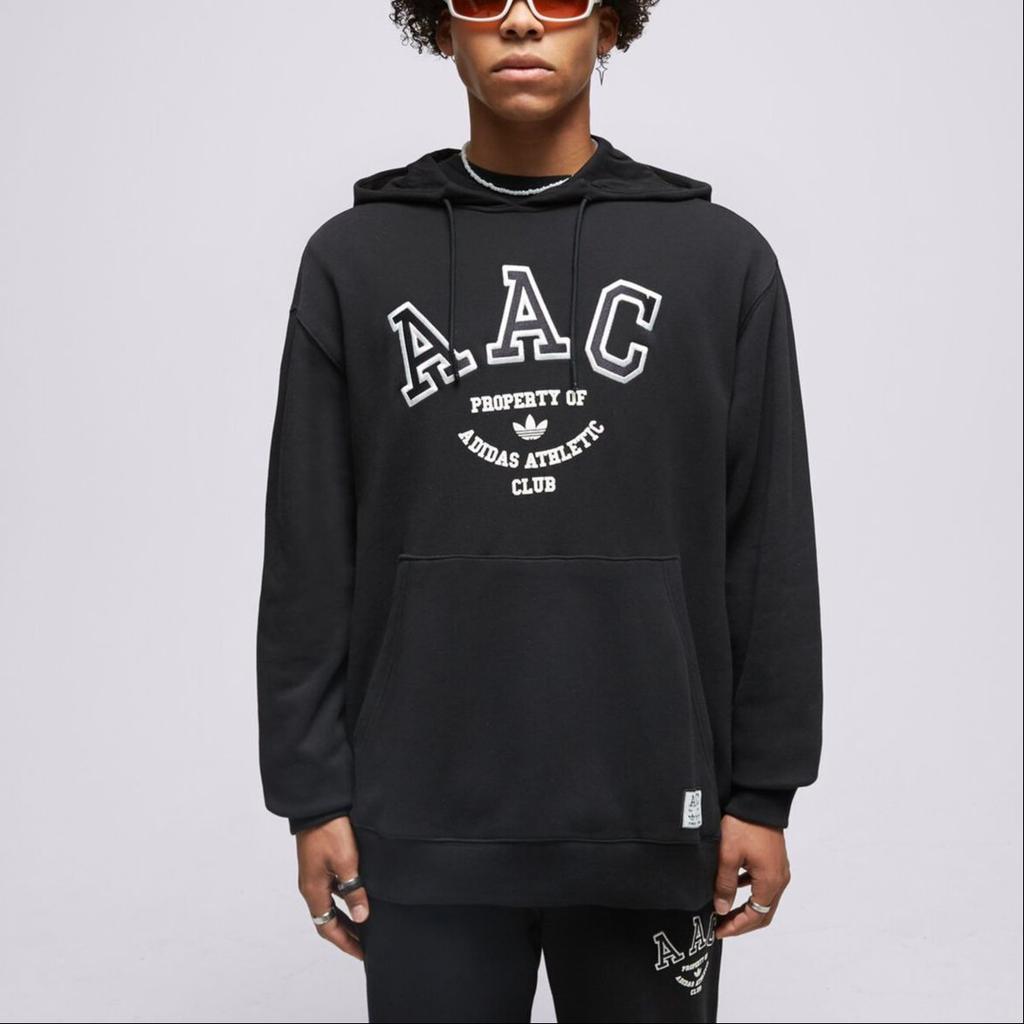 Adidas Originals Trefoil Aac Hoodie With Letter Embroidery Loose Long Sleeve Men Hoodie Black HZ0700