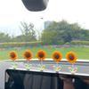 Funny Car Sunflower Ornament Shaking Flowers Bobblehead Dashboard Ornament For Women Girls