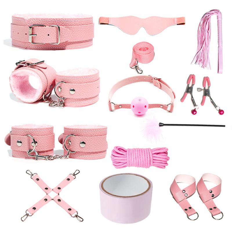 BDSM Sex Restraining Toys Set for Couples 10 Pcs Set  Bondageromance Kit Sex Straps Handcuffs and Restraints