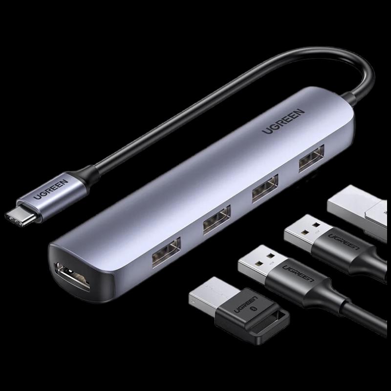 UGREEN Type-C to HDMI Ethernet USB Hub CN plug (adapter included)