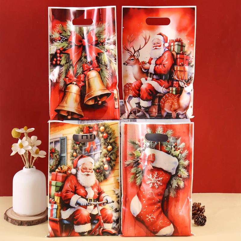 10/20/50pcs Christmas Gift Bags Santa Claus Candy Handheld Bags Christmas Decorations for Home 2026 Xmas Navidad Noel Gifts Pack