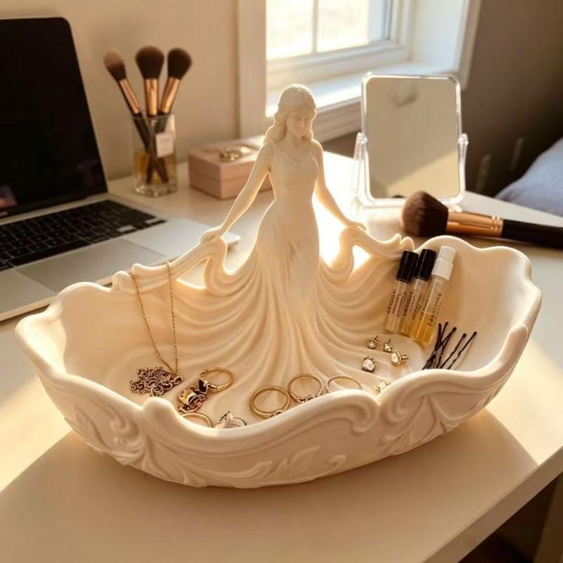 Perfect Elegant Jewelry Storage Tray Simple Statue-Shaped Decorative Storage Tray Entryway Decoration Tray Vanity Countertop