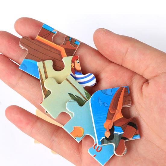 20Pcs Wooden Puzzle Toys Cartoon Animals Intelligence Educational Kids Gift
