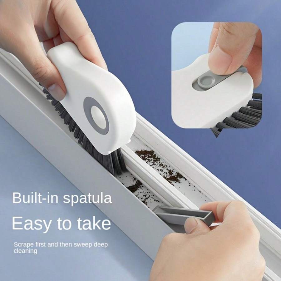 1pc 2 in 1 Window Groove Cleaning Brush Door Groove Cleaning Tool Sliding Door Track Floor Gap Brushes Hand-held Crevice Cleaner