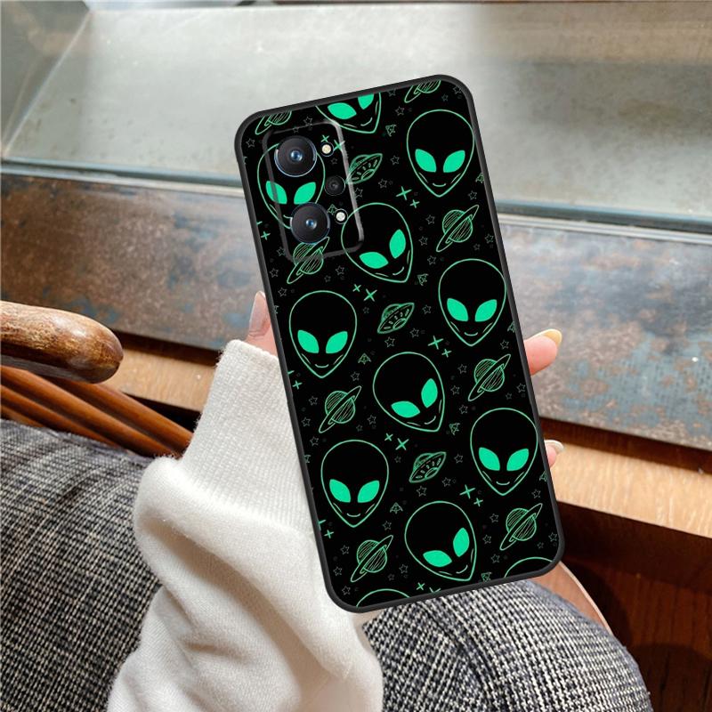 Cartoon Alien Case For Realme 13 Pro Plus 11 12 14  C71 C75 C55 C51 C53 C25 C63 C61 C65 C67 GT6 GT7 15 Pro