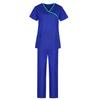 Women Short Sleeve V-neck Tops+Pants  Working  Set Suit