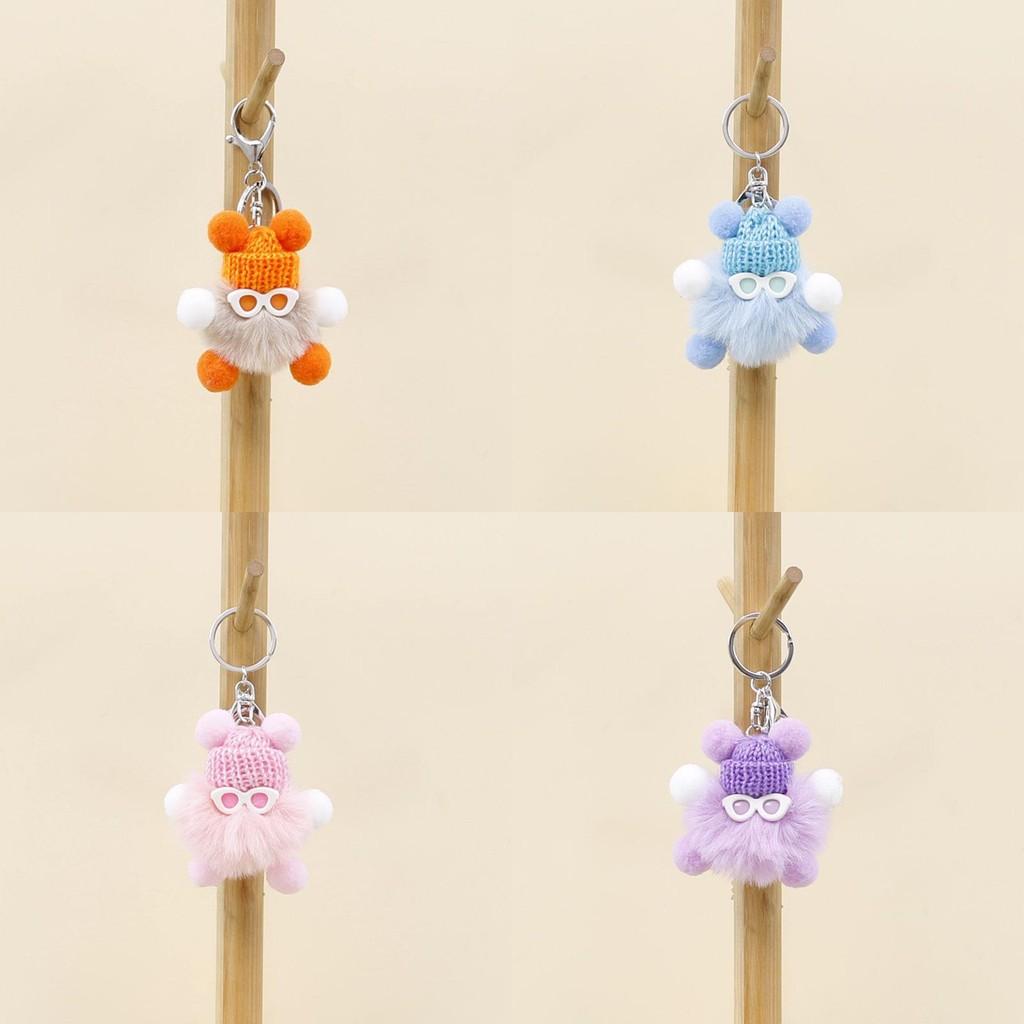 Fur Otter Rabbit Sunglasses Small Coal Ball Plush Pendant Bag Decoration