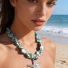 Holiday Style Hand-Woven Shell Starfish Necklace Niche Temperament Collarbone Chain Fashion Jewelry Women'S High Sense