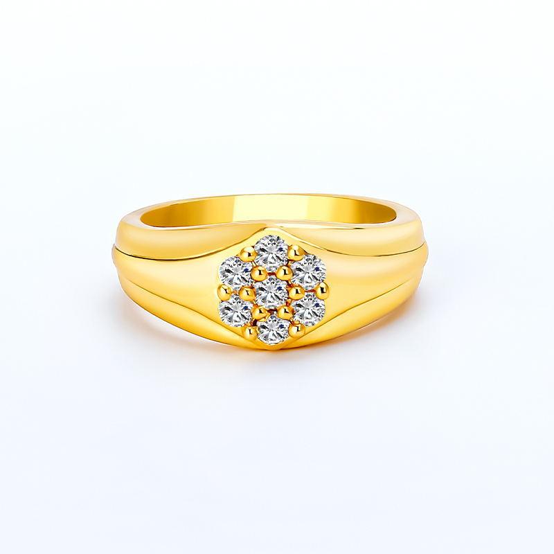 European and American fashion gold-plated diamond ring, simple and non-fading ring, high-end ring, hot-selling for women