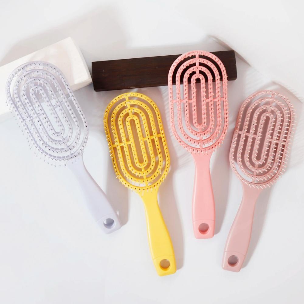 Relaxing Elastic Massage Comb Portable Hollow Comb Scalp Massage Brush Salon Styling Tool Oval Comb Special for real hair wigs