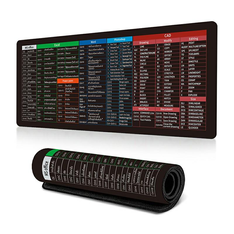 

400*900*2mm Anti-slip Mouse Mat Shortcut Keys Gaming Mouse Pad Large Desk Mat Thai Shortcut Keys