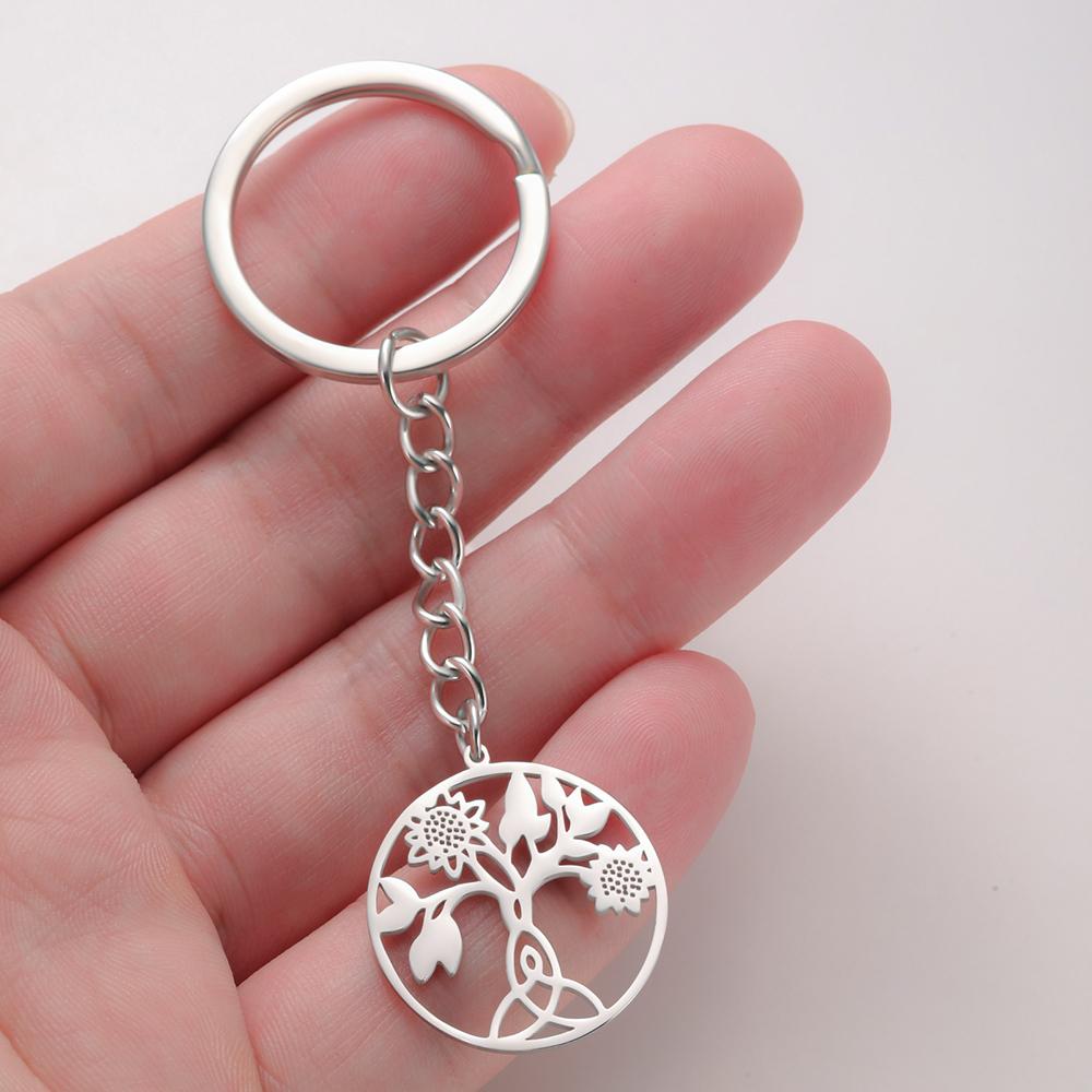 Dawapara Sunflower Celtics Motherhood Knot Women Necklace Triquetra Good Luck Irish Symbol Stainless Steel Jewelry