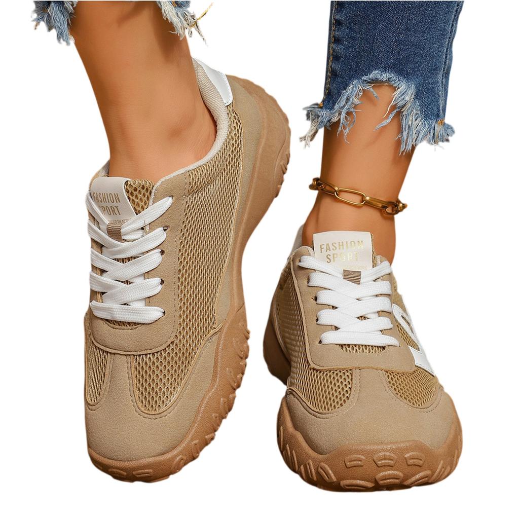 Women's Lightweight Breathable Mesh Casual Flat Shoes Soft Sole Comfortable Walking Sneakers Suitable for Daily Wear and Outdoor Activities