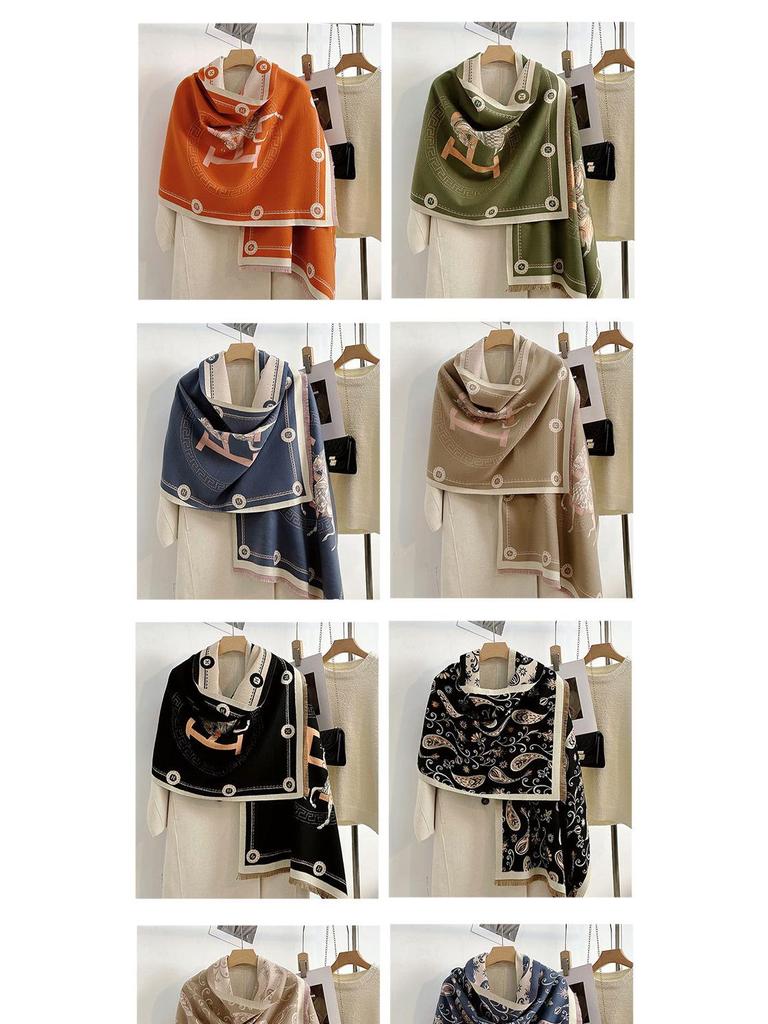 Women's Korean Style Cashew-Patterned Winter Scarf Shawl