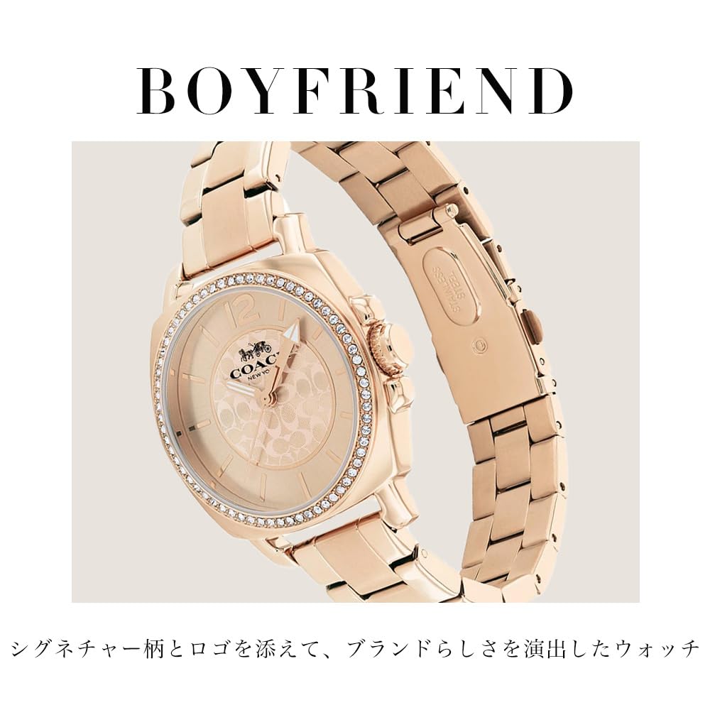 Watch BOYFRIEND SMALL Rose Gold Dial Stainless Steel Bracelet 14503854 [Coach][Authorized Import] Women's