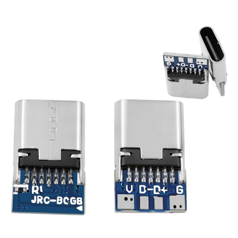 14Pin TypeC Female Port 4 Contacts Pad Integrated Resistors Female Plugs Sockets for Electronics Prototyping DIY Projects