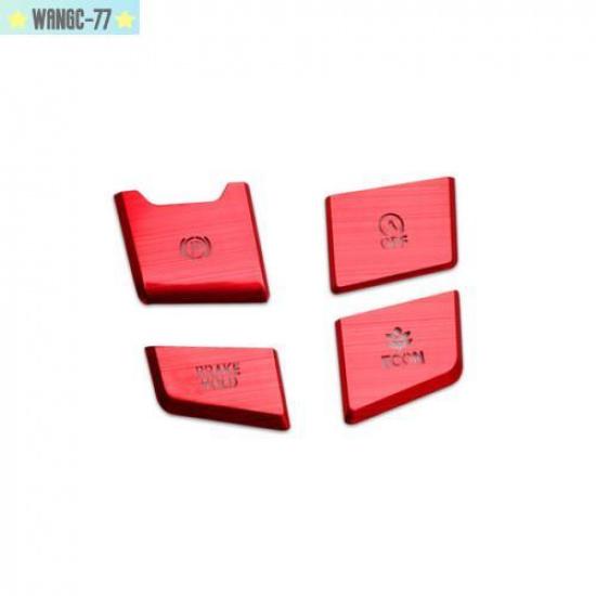 4PCS For Honda CR-V CRV 2017-20 Red Interior Gear Shift Box Gears Button Trim