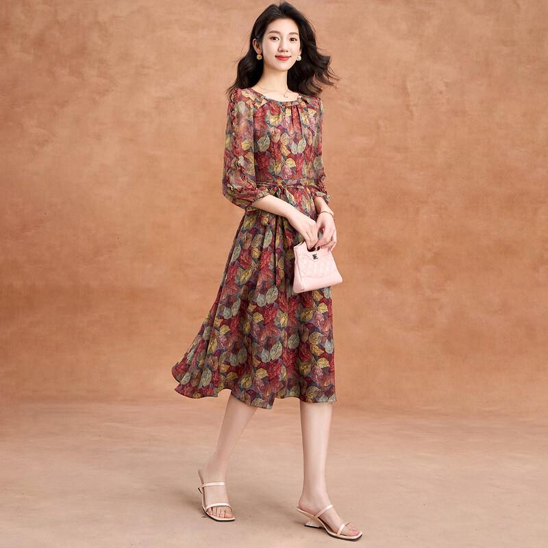 

Kebell Women s Elegant Printed Gauze A-Line Dress XL