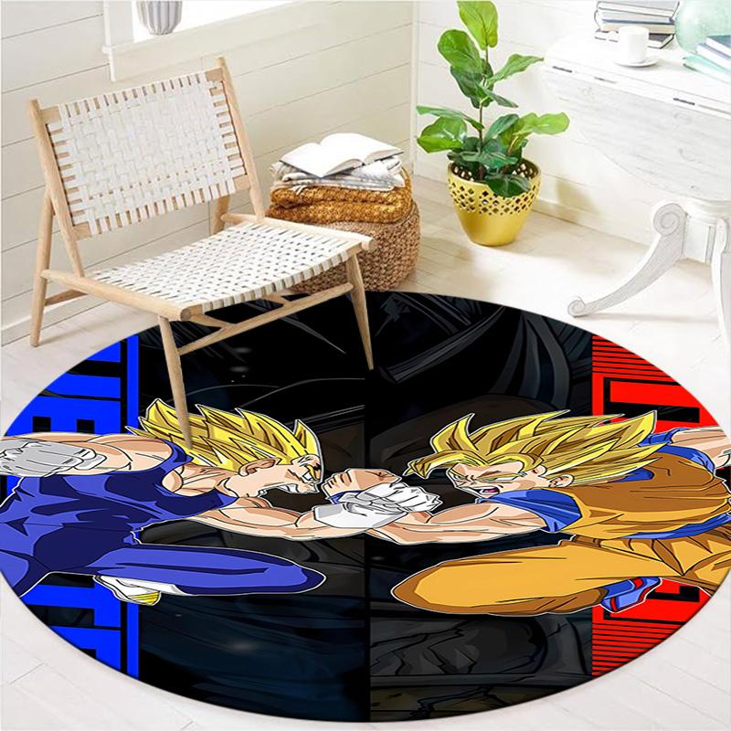 Dragon Ball Z Round Area Rug Carpet Rug For Living Room Bedroom Sofa Playroom Decor Nonslip Floor Mat