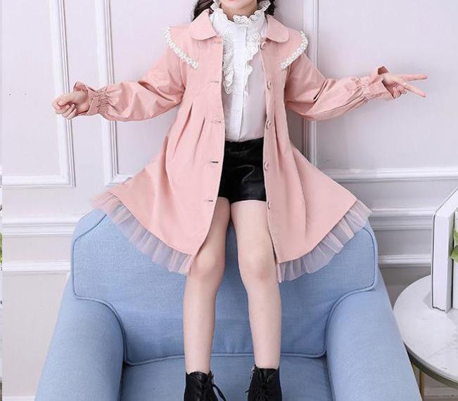 2025 Stylish Waist-Cinching Loose Autumn/Winter Thick Cotton Trench Coat for Girls