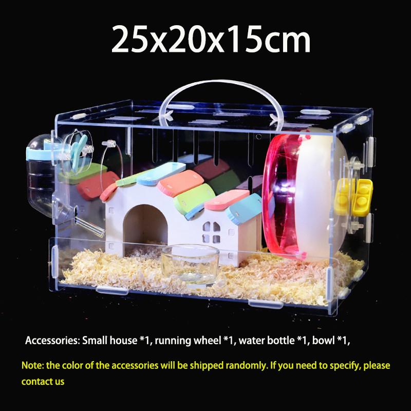 

Large Size Hamster House Acrylic Small Pet Cage Transparent Oversized Villa Guinea Pig Basic Cage Toy Supplies Package Nest Quadrate