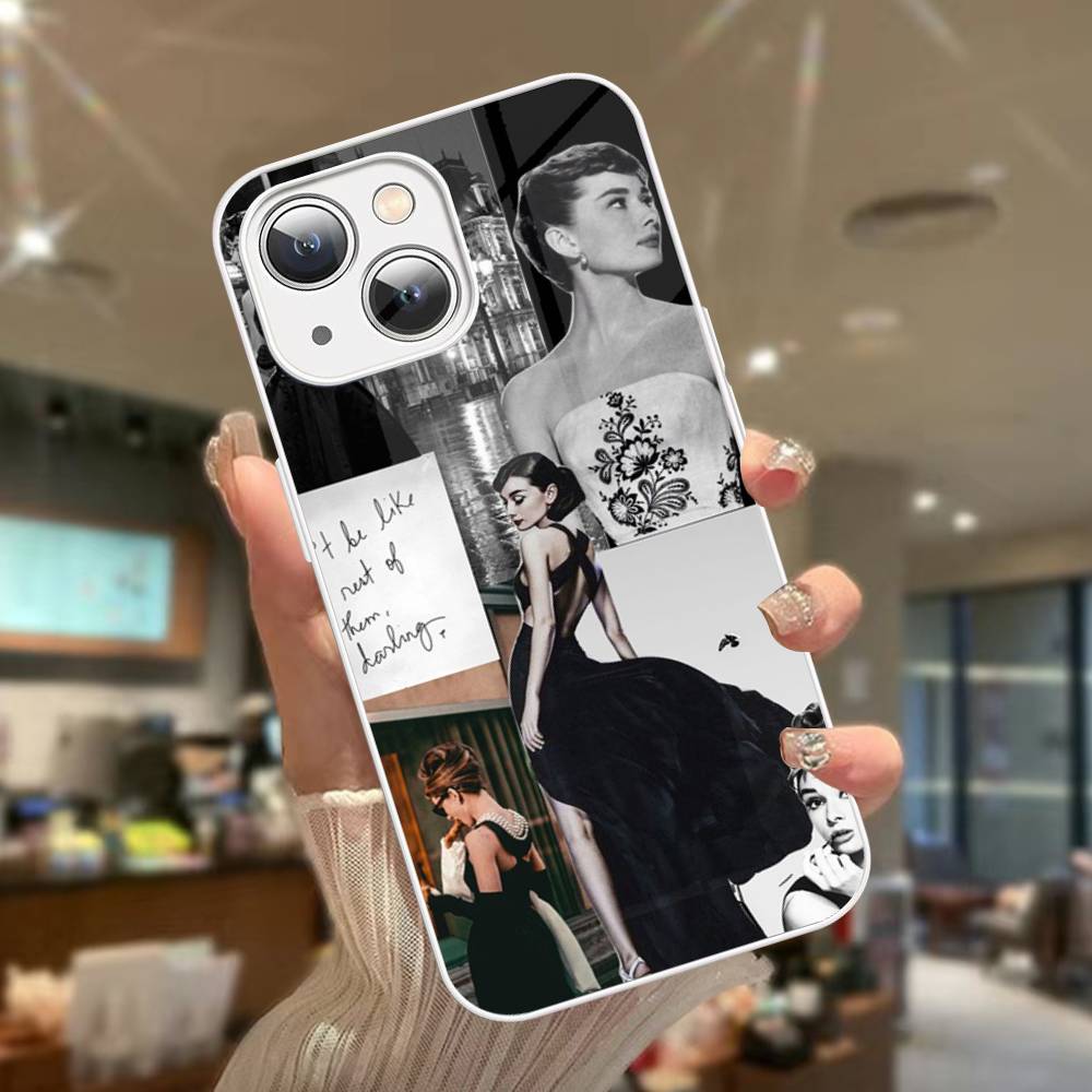 Actress A-Audrey H-Hepburn For IPhone 14 13 12 Mini 11 Pro XS Max X XR 14 Plus Tempered Glass Cover