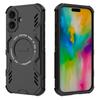 For iPhone 16 Plus Magnetic Case Butterfly Armor Hollow Heat Dissipation PC+TPU Phone Cover